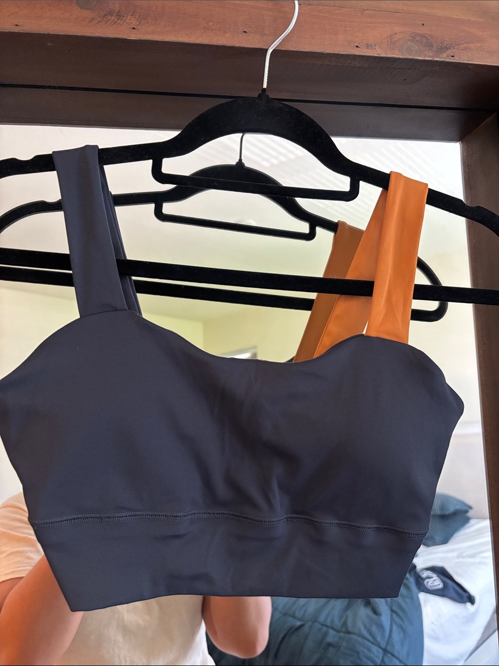 Z Supply Black Bralette with Orange Straps